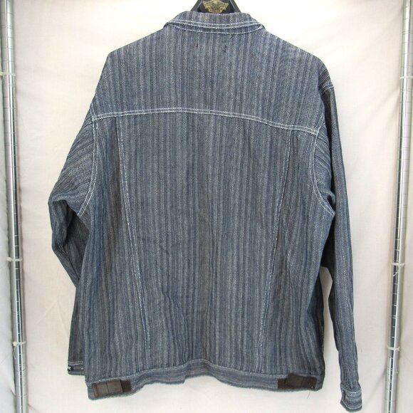 MO JEANS Maurice Malone Textured Denim Hip Hop 90's Jean Jacket RN94517 Size XL - Picture 4 of 11